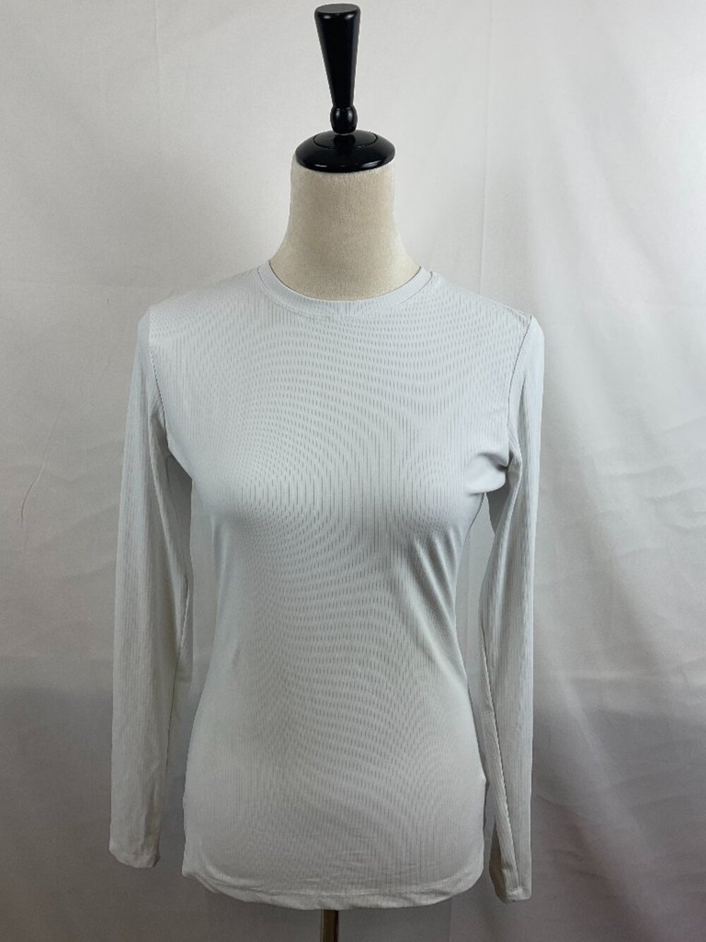 Figs Long Sleeve Top XS White Ribbed Thermal-Style